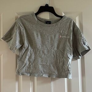 Champion Women’s Grey Embroidered Logo Crop Top Size Small